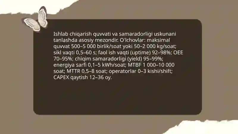 Texnologik uskunalarni tanlash mezonlari 4