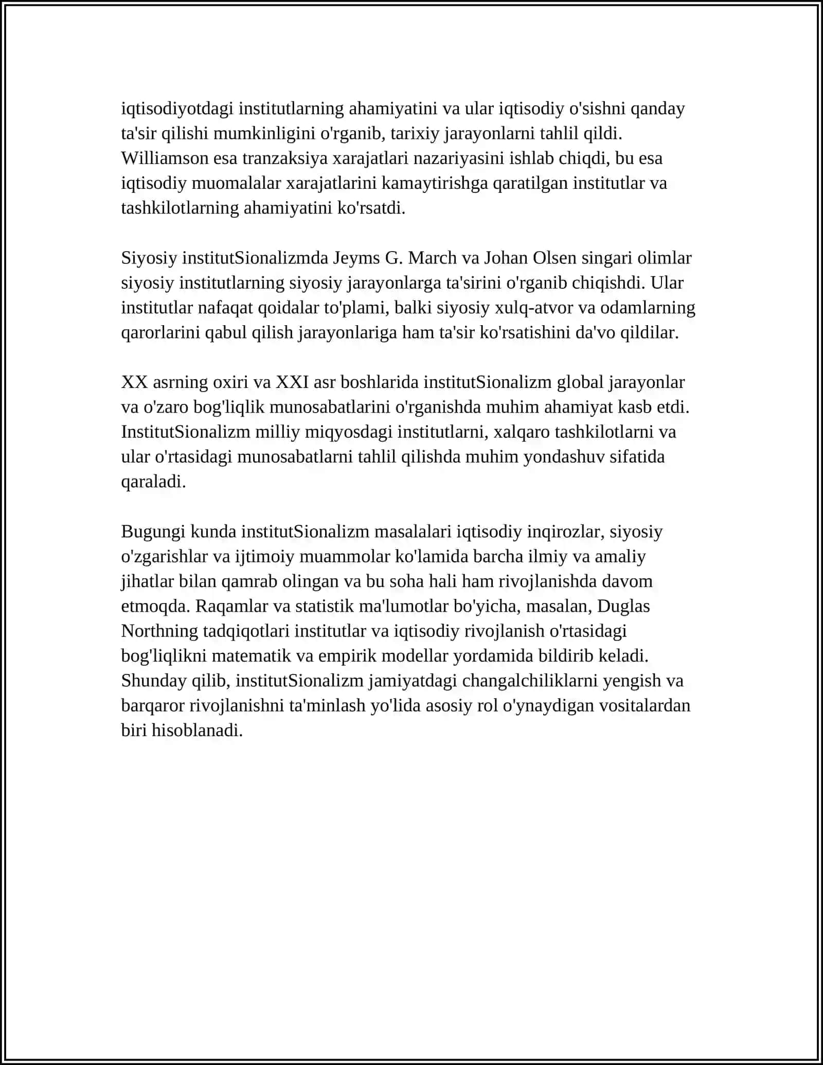INSTITUTSIONALIZMNING ASOSIY NAZARIYALARI 4