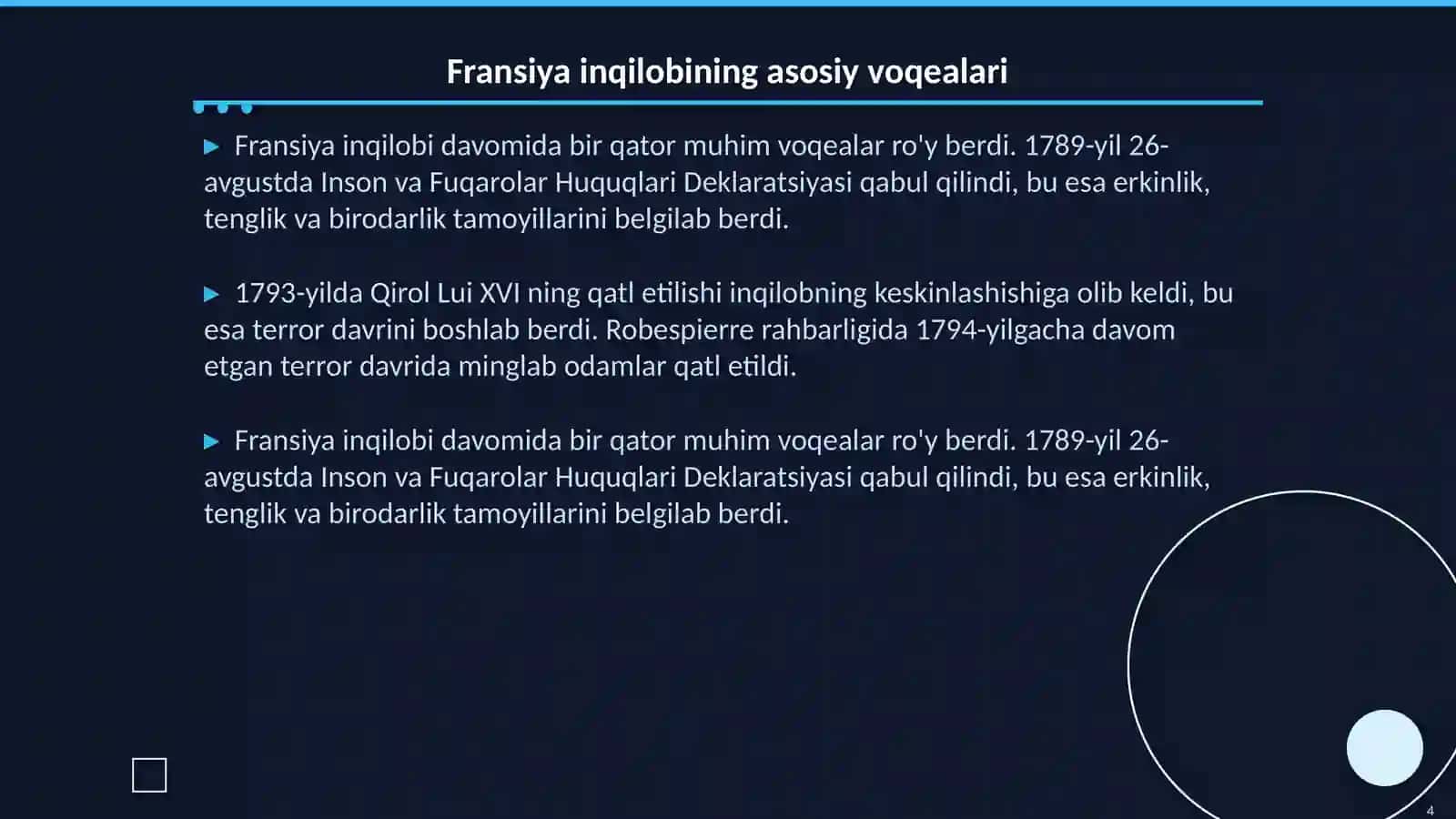 Fransiya inqilob va imperiyalar davri 4