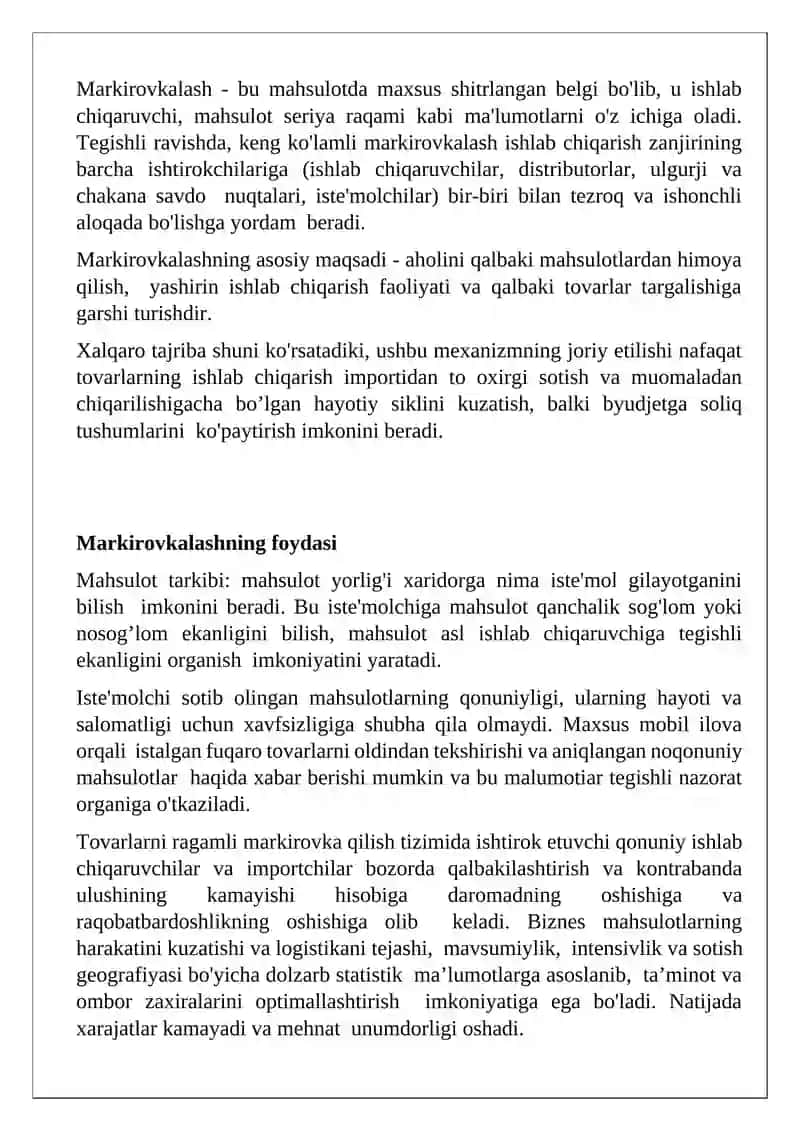 TOVARLARNI MAJBURIY MARKIROVKALASH USULLARI 4
