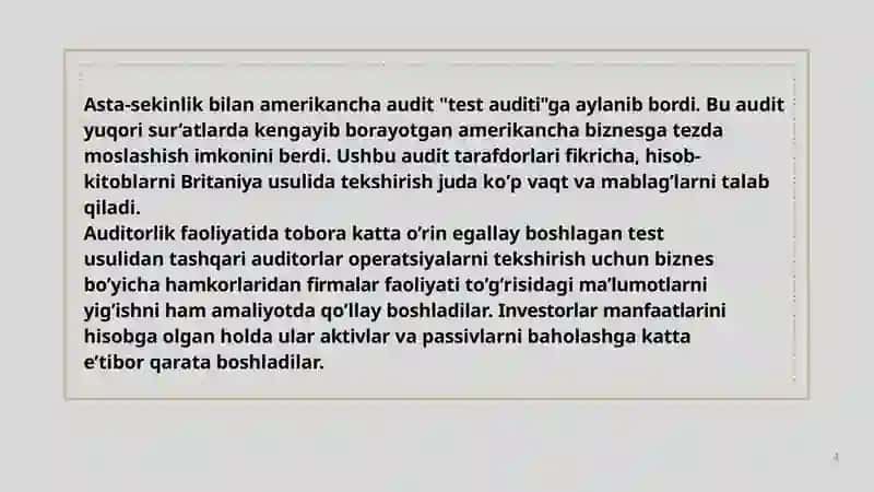 AQSh va Yevropa davlatlarida auditorlik 4