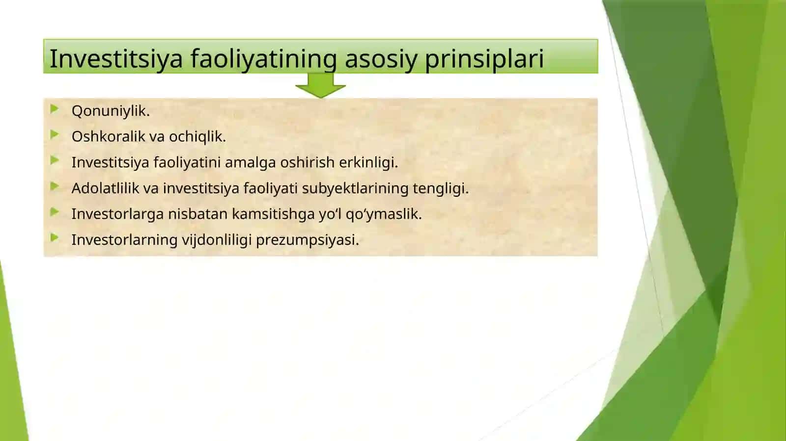 Investitsiya faoliyatini huquqiy tartibga solish 4