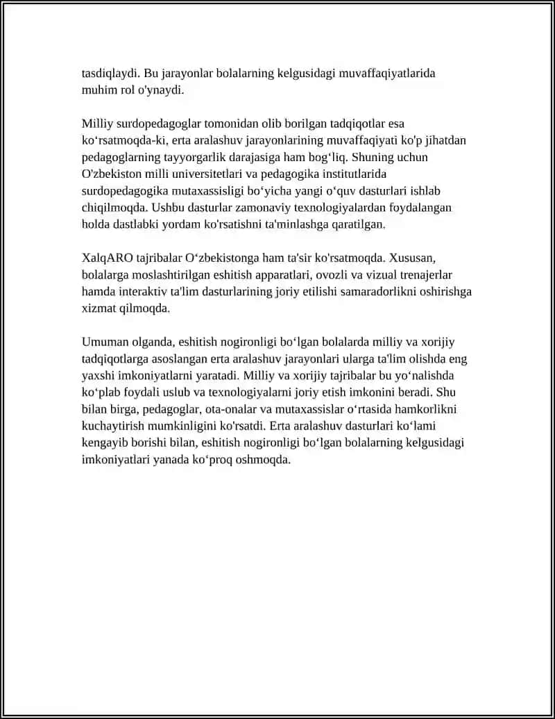 SURDOPEDAGOGIKA. SURDOPEDAGOGIKAGA OID MILLIY VA XORIJIY ILMIY TADQIQOTLAR 4