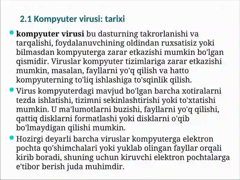 Kompyuter viruslari bitiruv malakaviy ishi 4