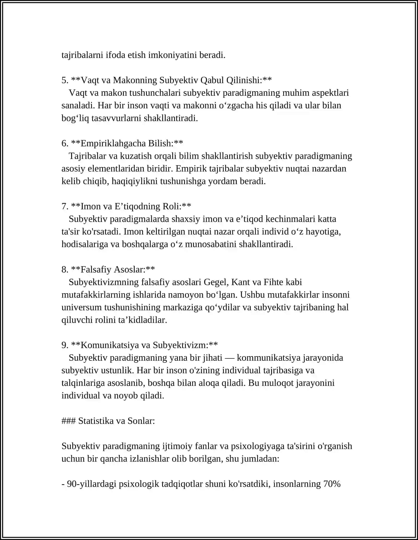PSIXALO‘GIYA VA AKMEALO‘GIYADA SUBYEKTIV PARADIMA. MUSTAQIL ISH 4