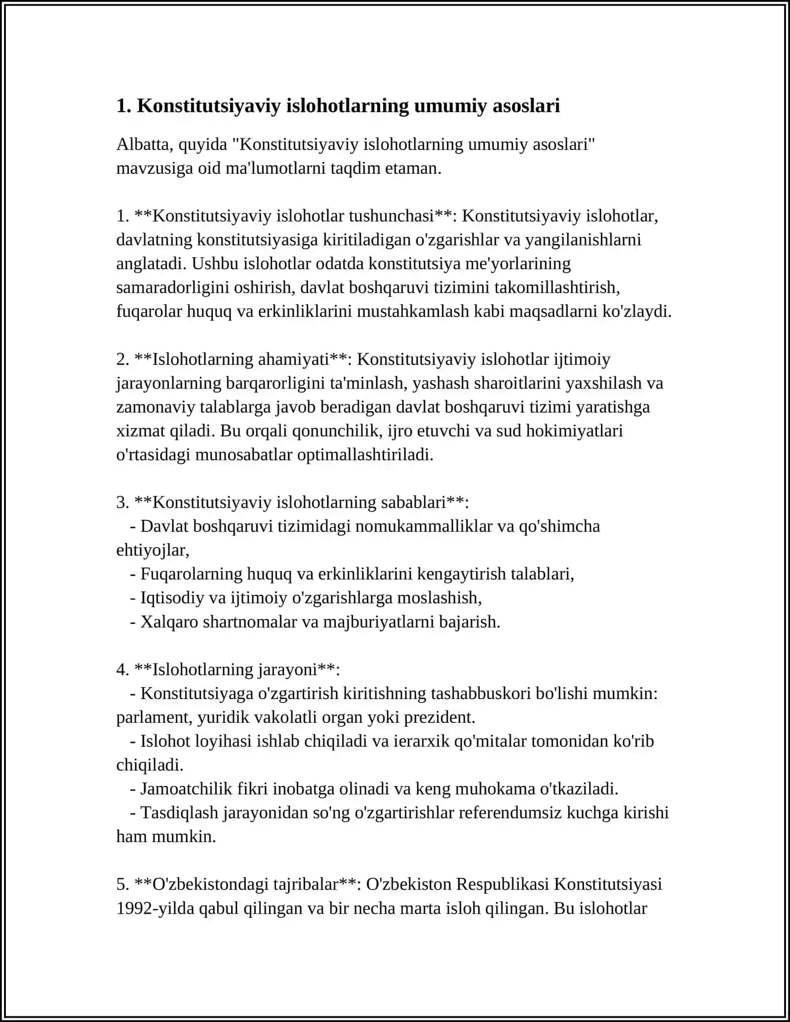 OZBEKISTON RESPUBLIKASI KONSITITUTSIYASIGA OZGARTIRISH VA QOSHIMCHALAR KRITISH TARTIBI MAVZUSIDA QIYOSIY TAHLIL 4