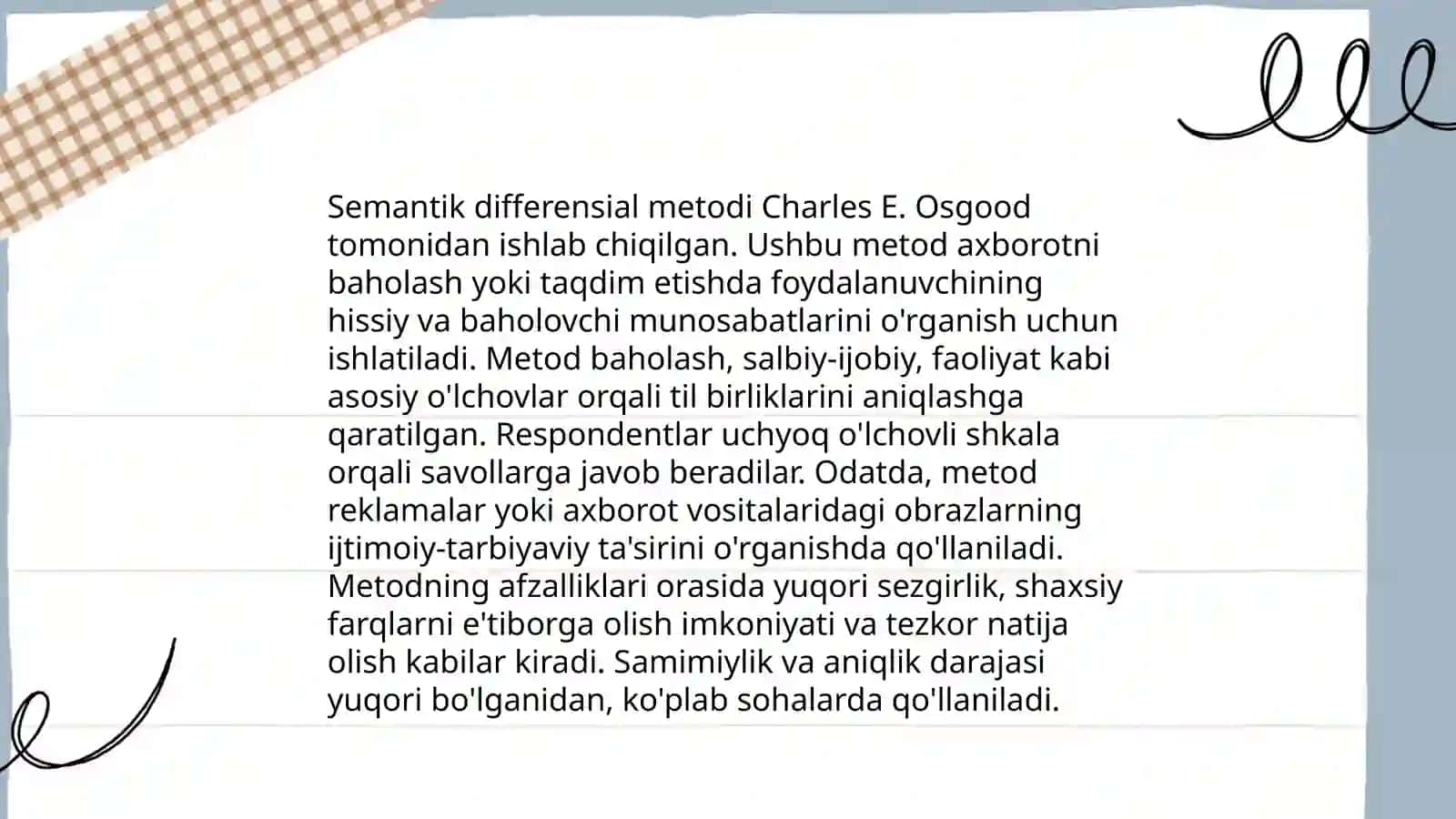 Semantik differensial metodi boʻyicha nutq birliklari semantikasini oʻrganish 4