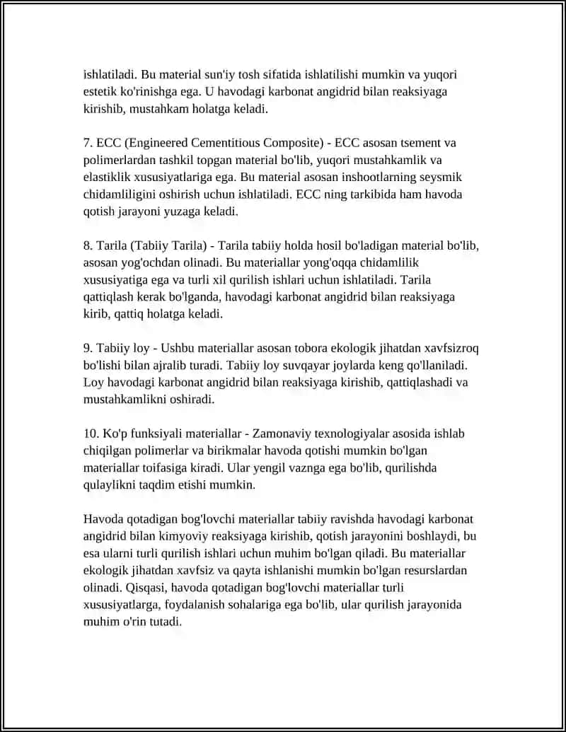 HAVODA QOTADIGAN BOG'LOVCHI MATERIALLAR 4