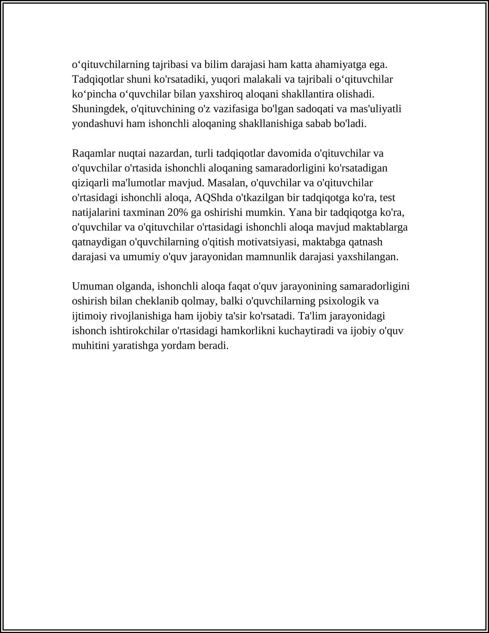 OQITUVCHI VA OQUVCHI ORTASIDA JONLI MULOQOTNI TASHKIL ETIAH 4