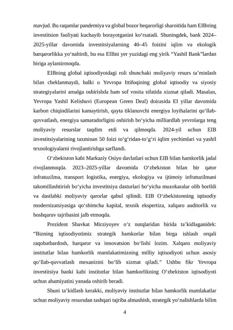 Yevropa investitsiya banki va uning operatsiyalari 4