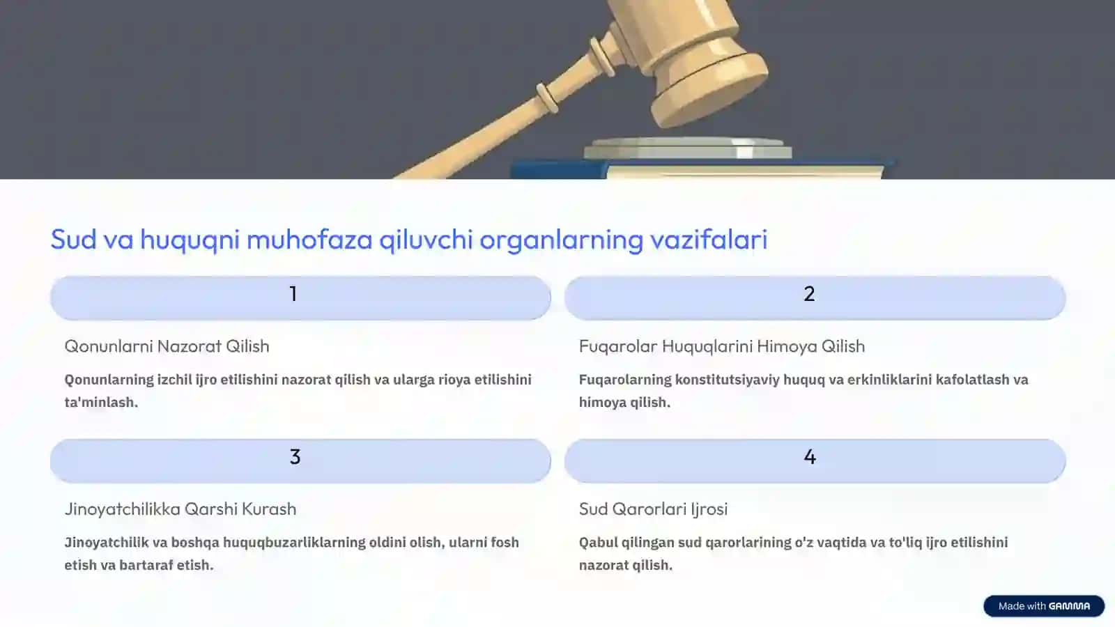 Sud va Huquqni Muhofaza Qiluvchi Organlar 4