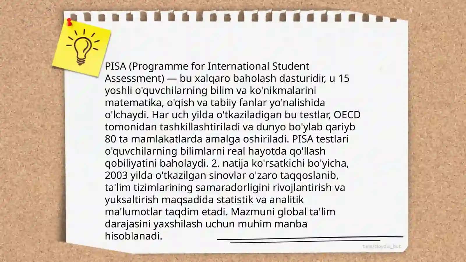 PISA xalqaro baholash dasturi mazmun va mohiyati 4