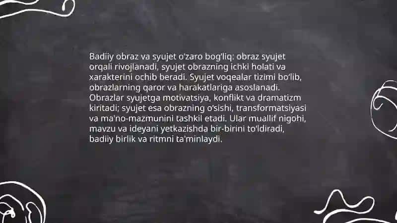 Badiiy obraz va syujet 4