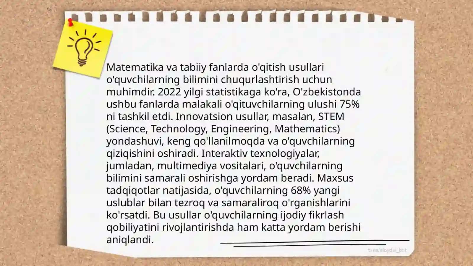 TIMSS xalqaro baholash dasturida matimatik va tabiiy fanlar yo'nalishining o'ziga xos jihatlari va tadqiqot o'tkazish shakllari 4