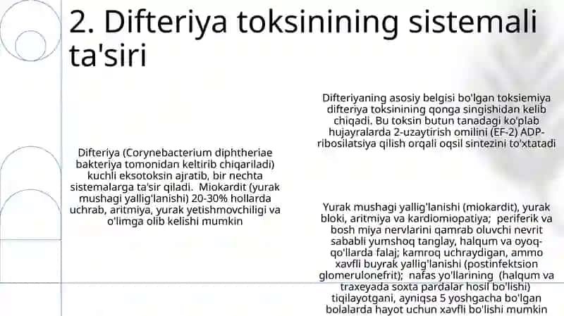 Difteriya kasalligining kelib chiqish sabablari va asoratlari 4