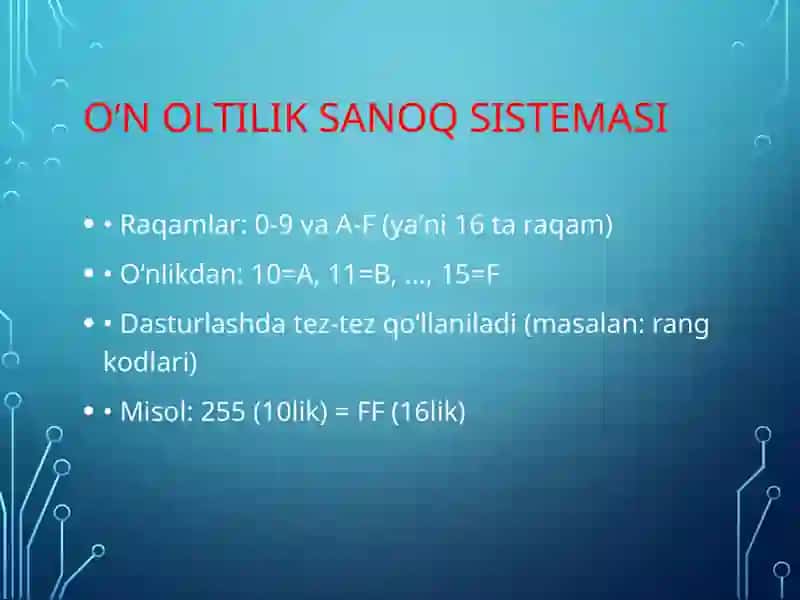 Sanoq sistemalari nima? 4