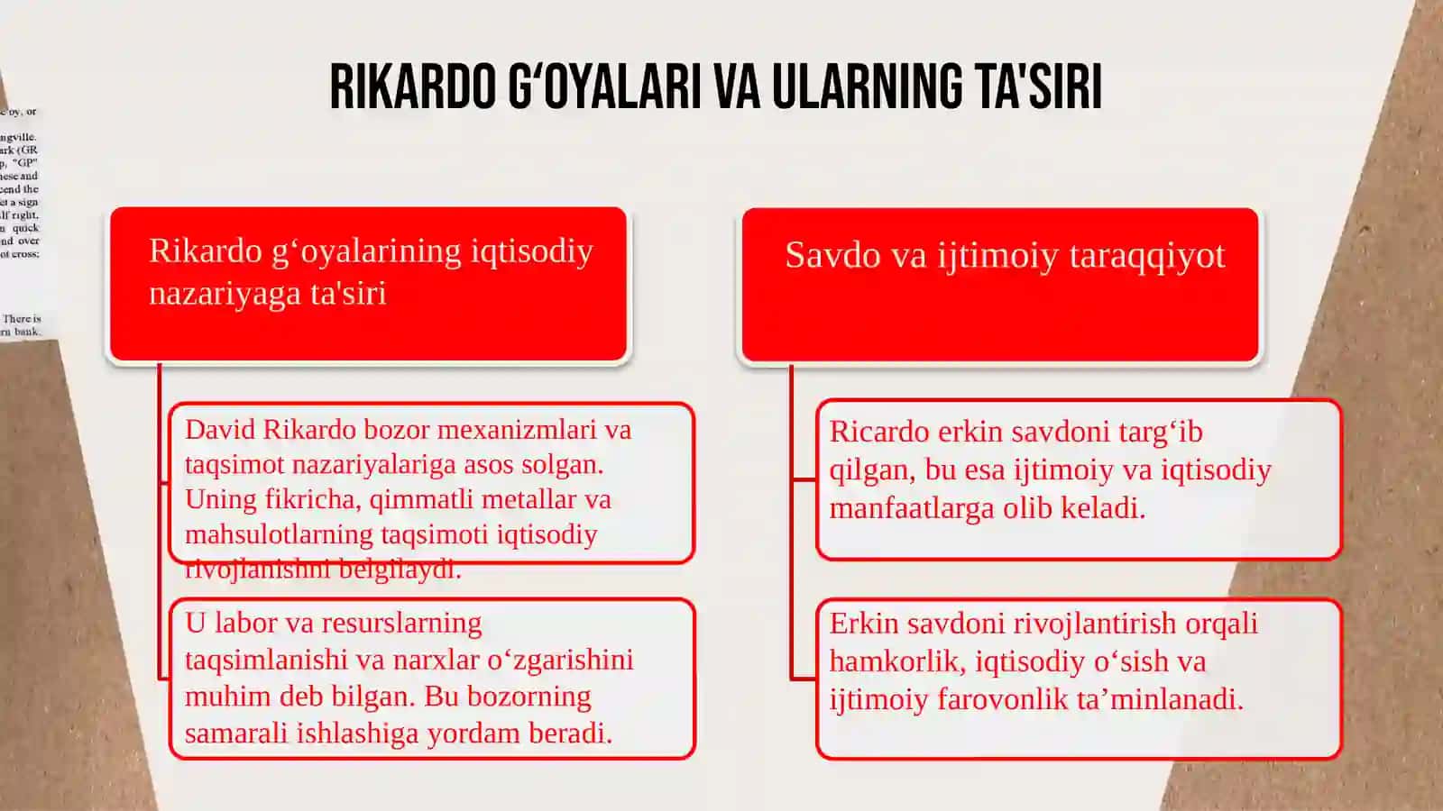 David Rikardo talimotining ahamiyati 4