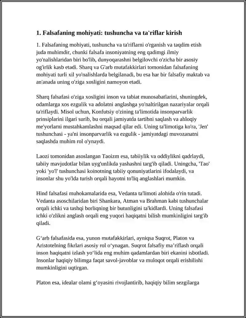 FALSAFANING MOHIYATIGA OID SHARQ VA G’ARB MUTAFAKIRLARI TARIFLARINI TASNIFLASH VA ULAR BO’YICHA PREZENTATSIYA TAYORLASH 4