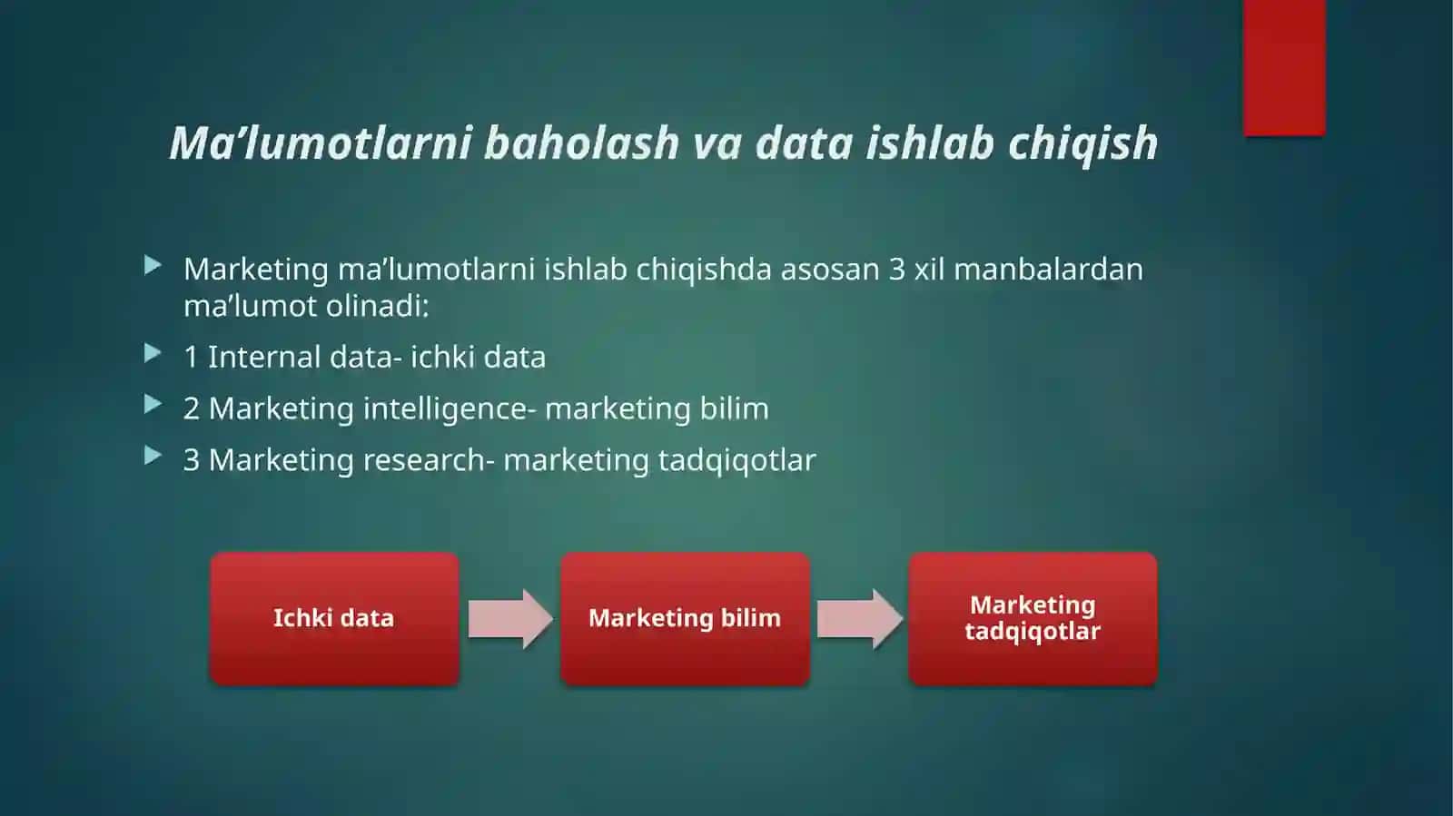 Marketing ma’lumotlarini boshqarish 4