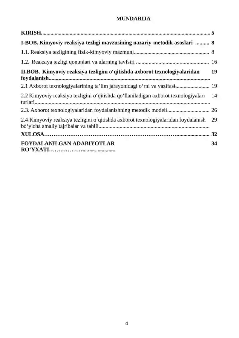Kimyoviy reaksiya tezligi mavzusida o‘qitishda axborot texnologiyasidan foydalanish 4