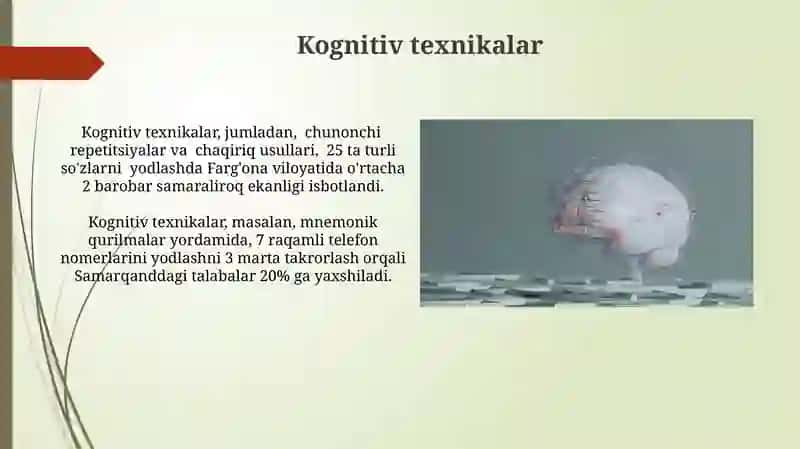 Xotira turlarini rivojlantirish ushullari 4