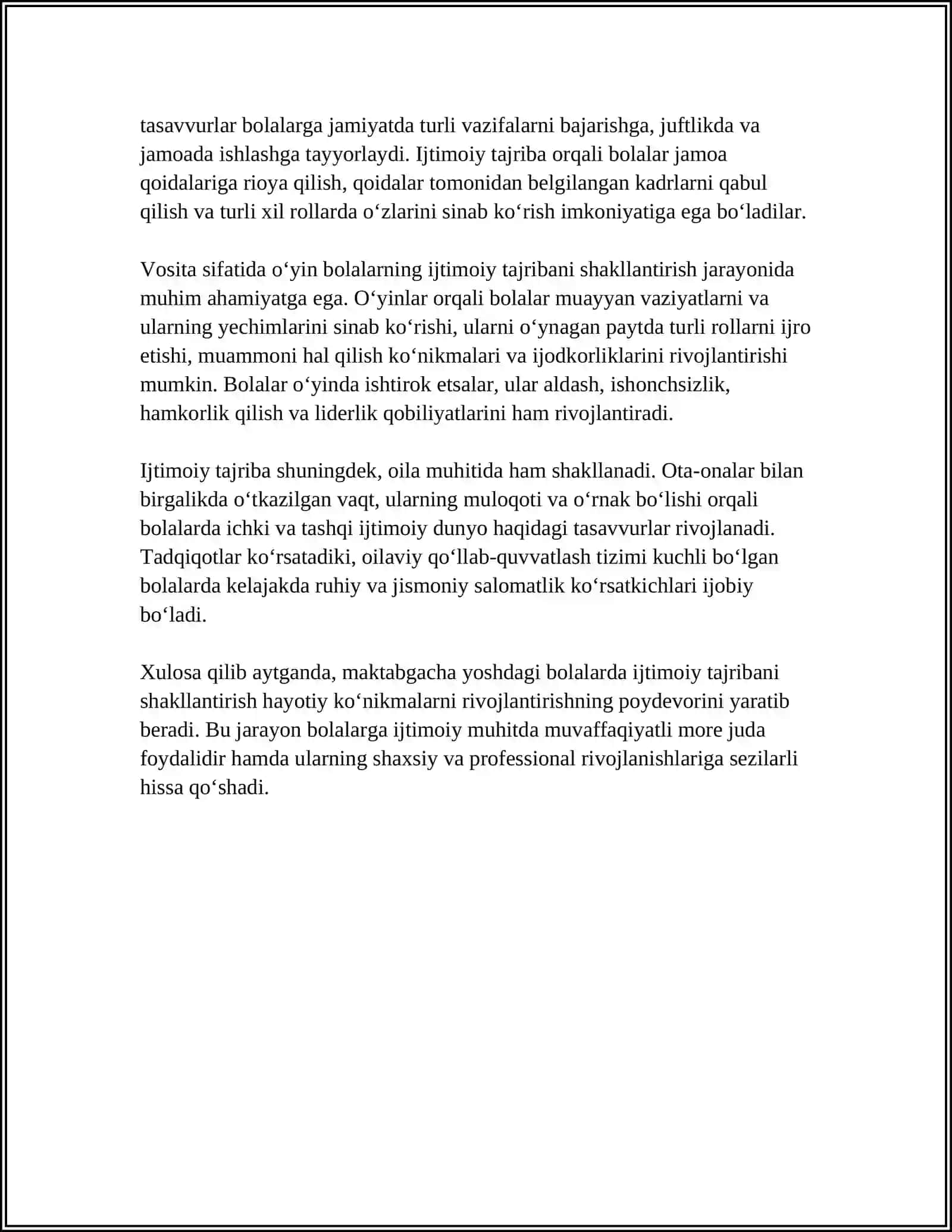 MAKTABGACHA YOSHDAGI BOLALARDA IJTIMOIY TAJRIBANI SHAKLLANTIRISH 4