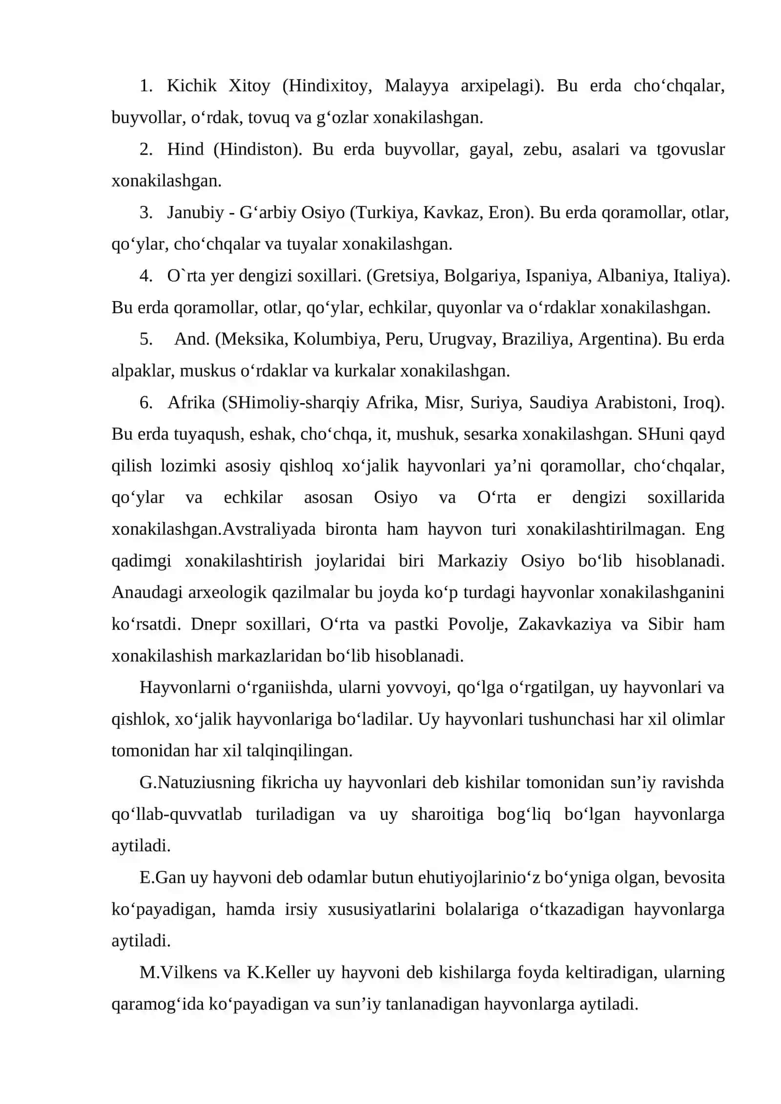Qishloq xo‘jalik hayvonlarining kelib chiqishi va evolyutsiyasi 4