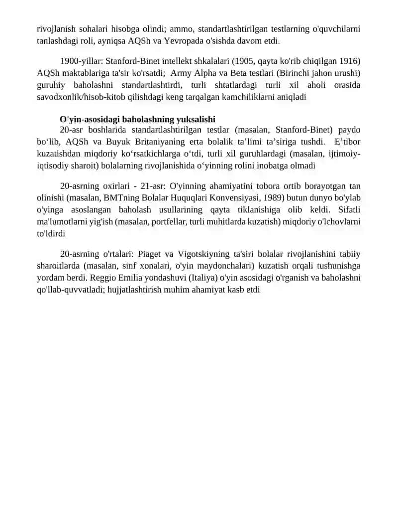 Erta yoshdagi ta'limni baholash tarixi 4