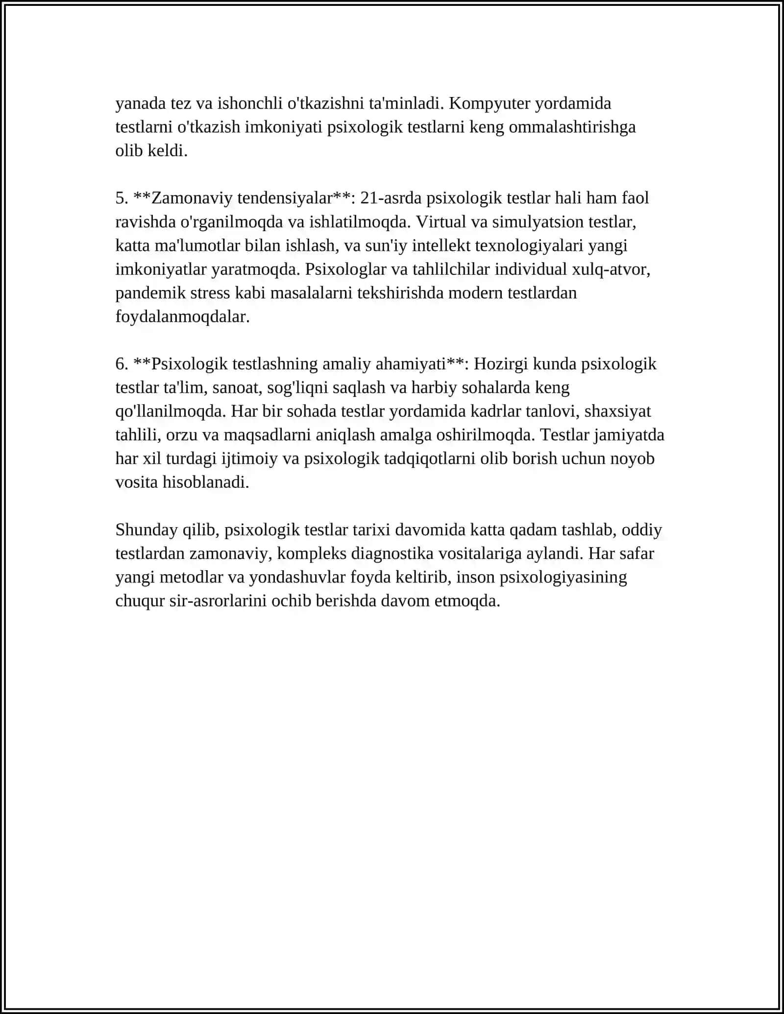 PSIXOLOGIK TESTLAR VA ULARNING IMKONIYATLARI 4