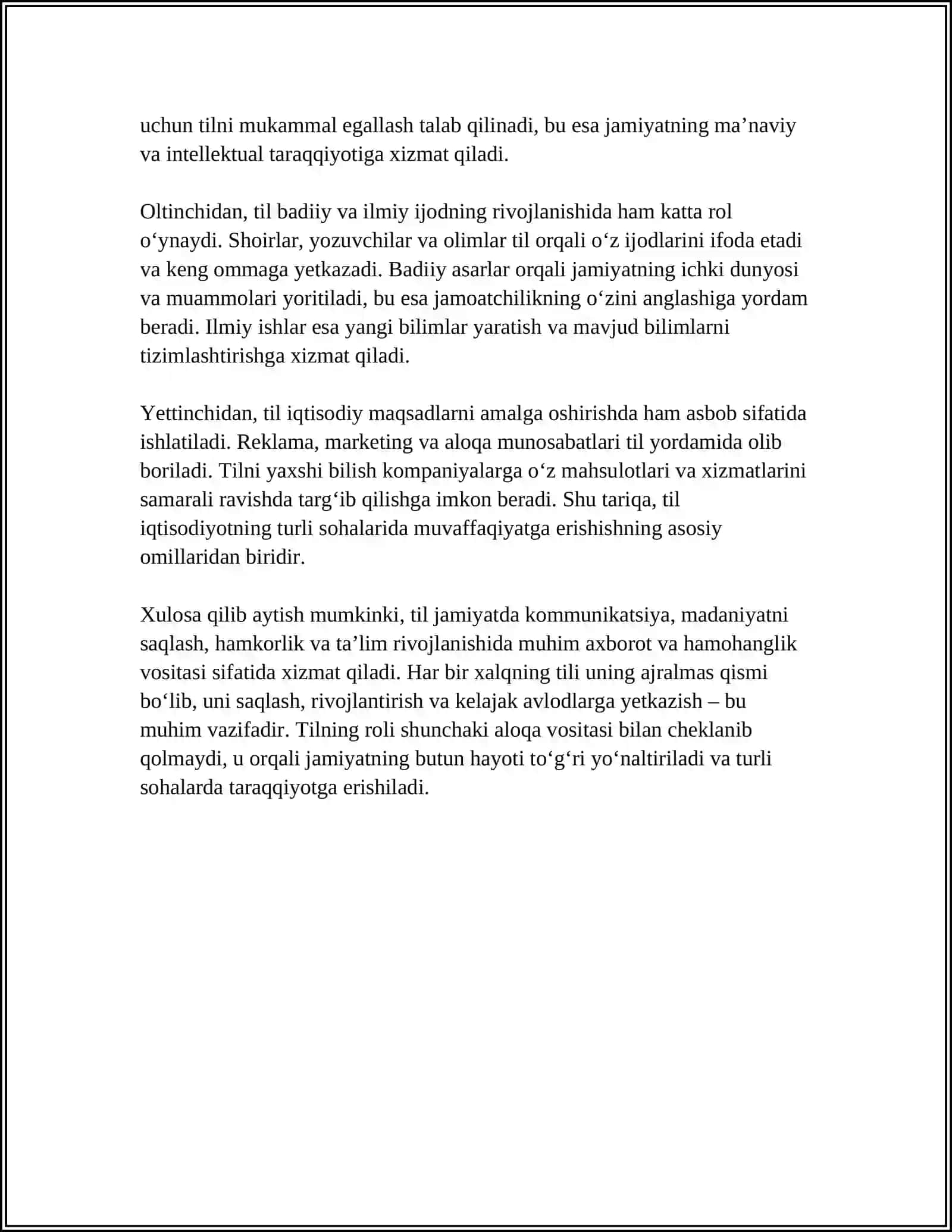 MAVZU: TIL VA UNING AHAMIYATI 4