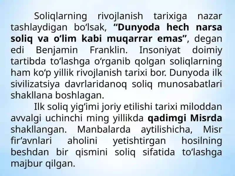 Soliqlarning iqtisodiy mohiyati va prinsiplari 4