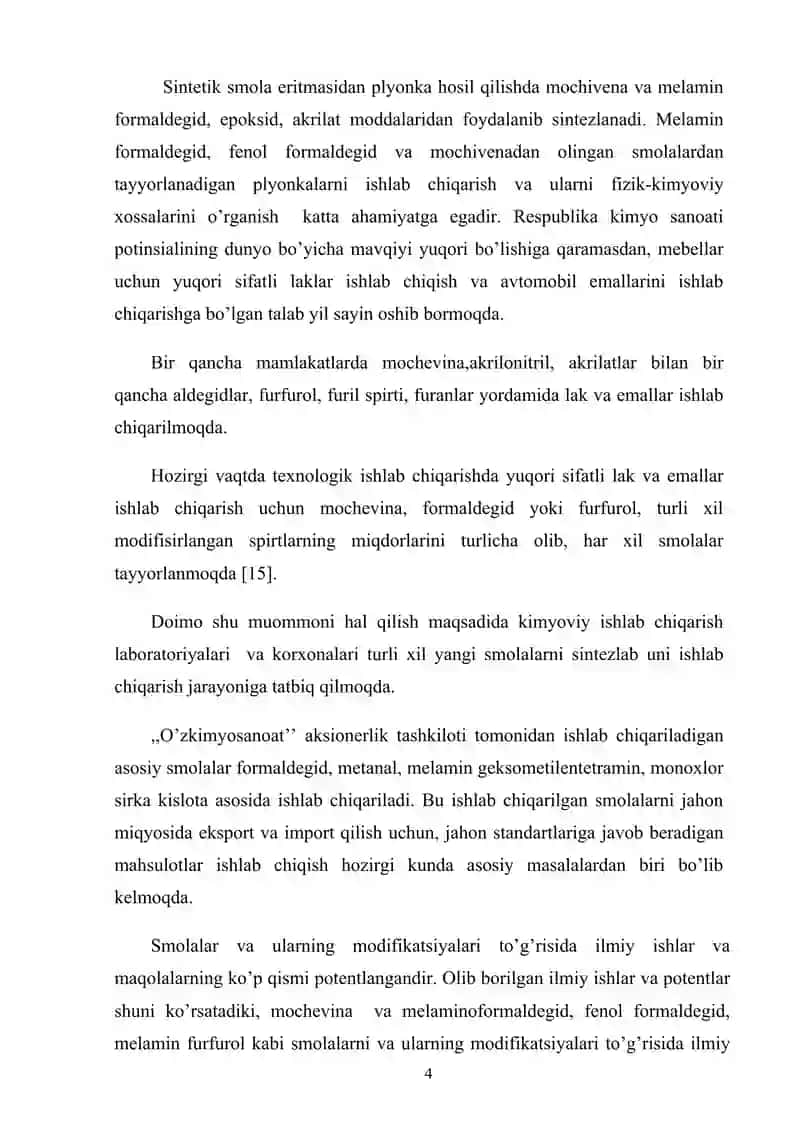 Melamin furfurol smolasini olish va xossalarini o’rganish 4