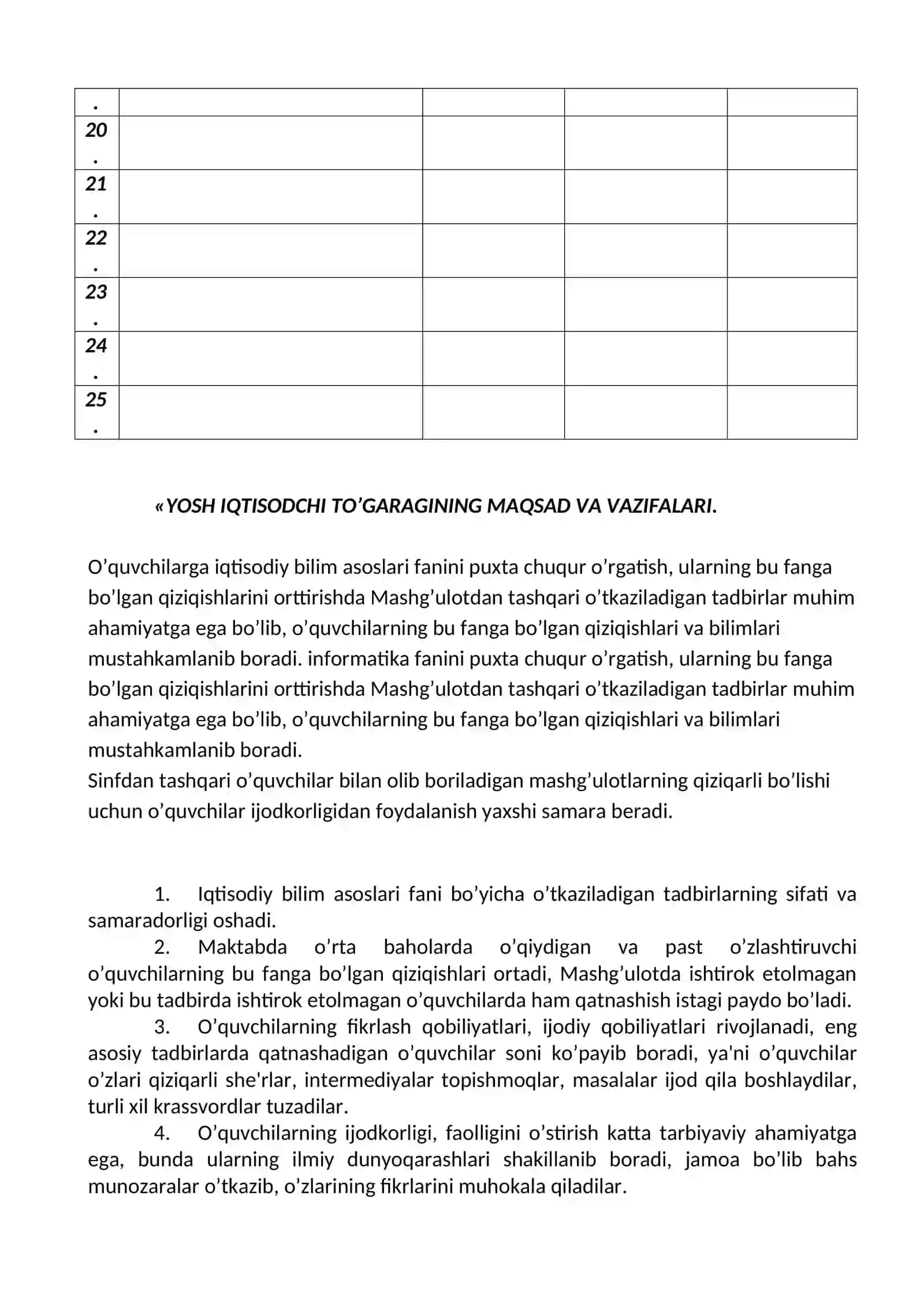 Iqtisod fani to'garagi. Yosh iqtisodchi to'garagi. 4