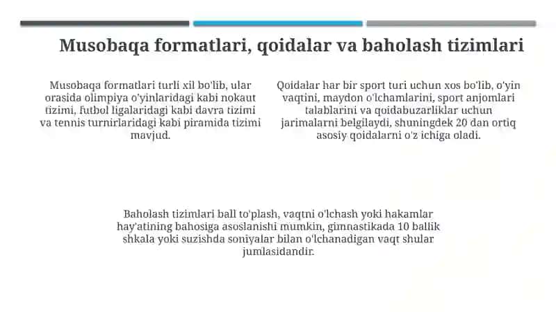 Sport musobaqalarining turlari va tasnifi 4