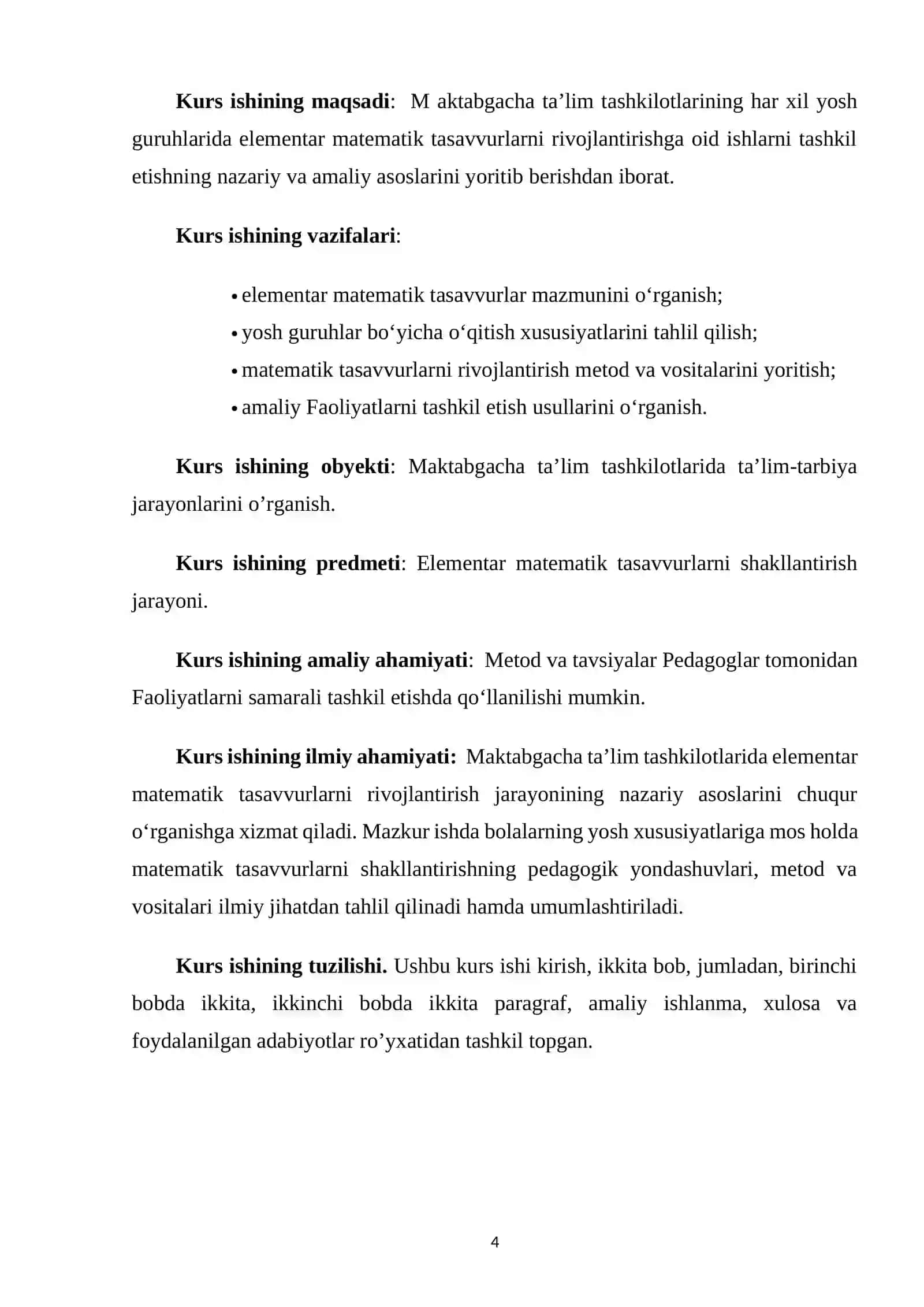 Maktabgacha ta'lim tashkilotlarining har xil yosh guruhlarida elementar matematika tasavvurlarni rivojlantirishga oid ishlarni tashkil qilish 4