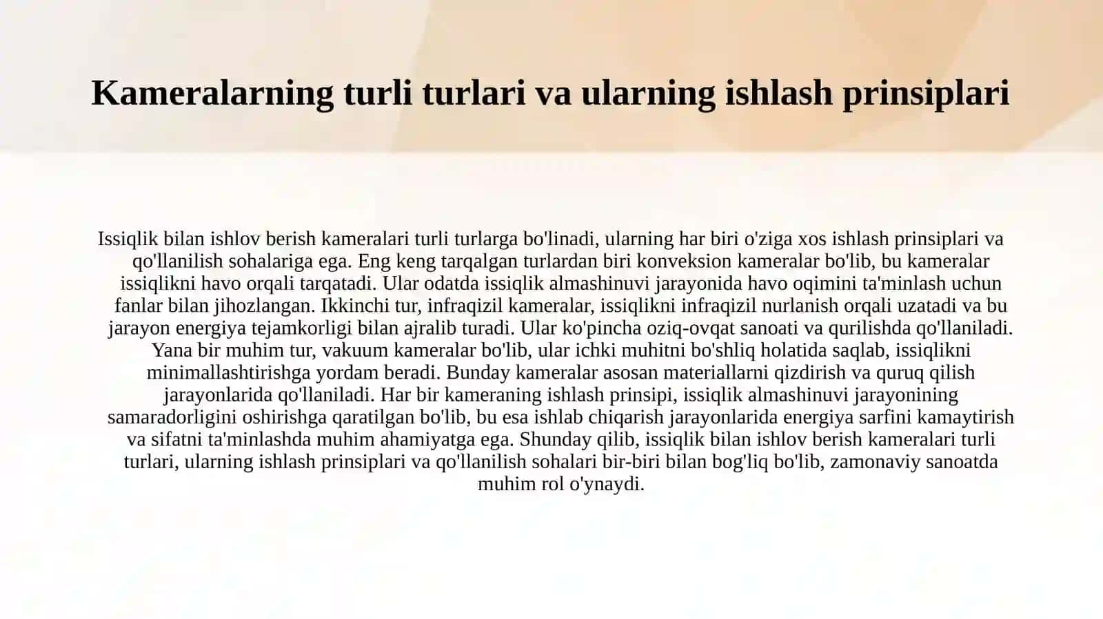 Issiqlik bilan ishlov berish kameralari hisobi 4