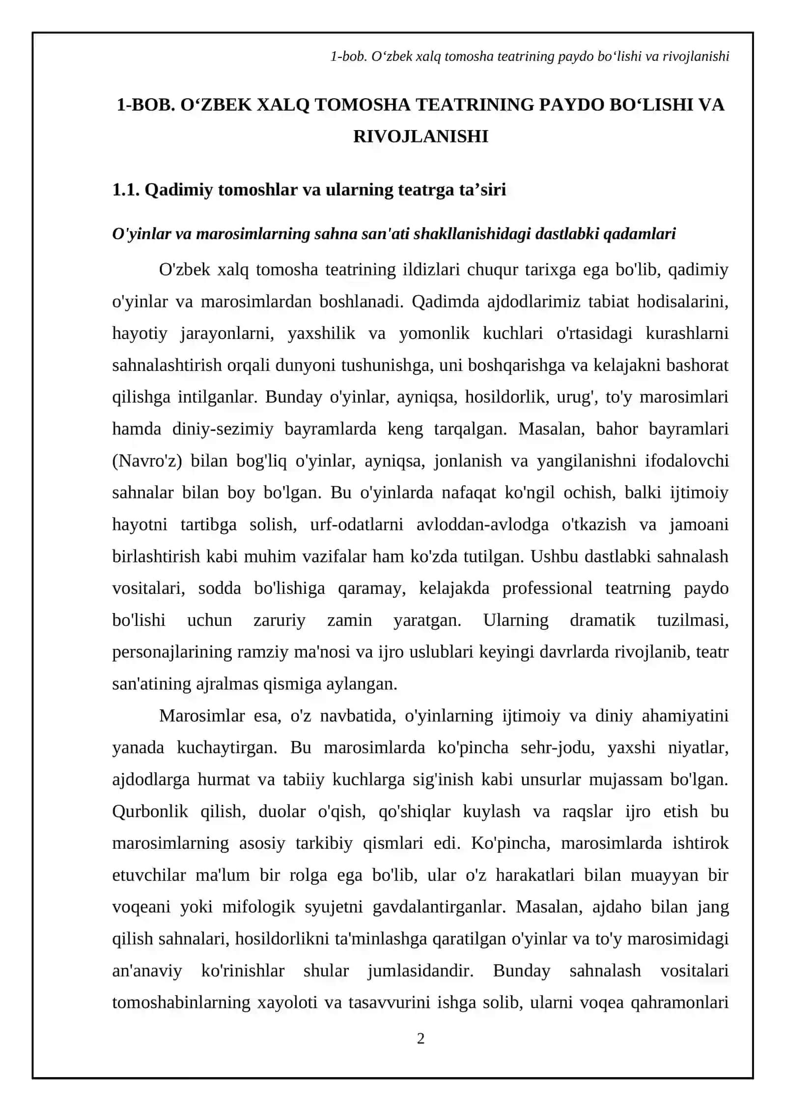 O‘ZBEK XALQ TOMOSHA TEATRI VA UNING SAN’ATDAGI O‘RNI 4