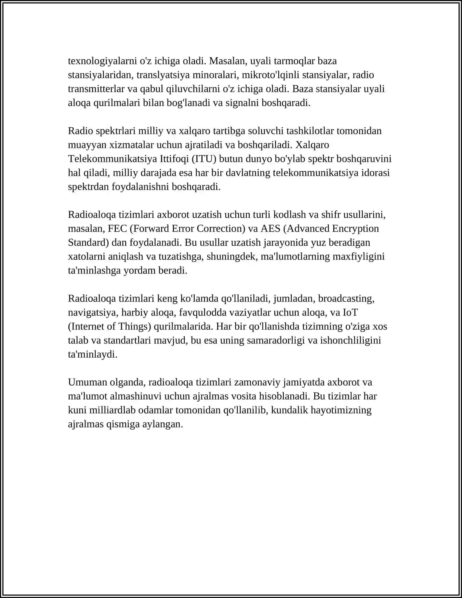Radioaloqa tizimlari 4