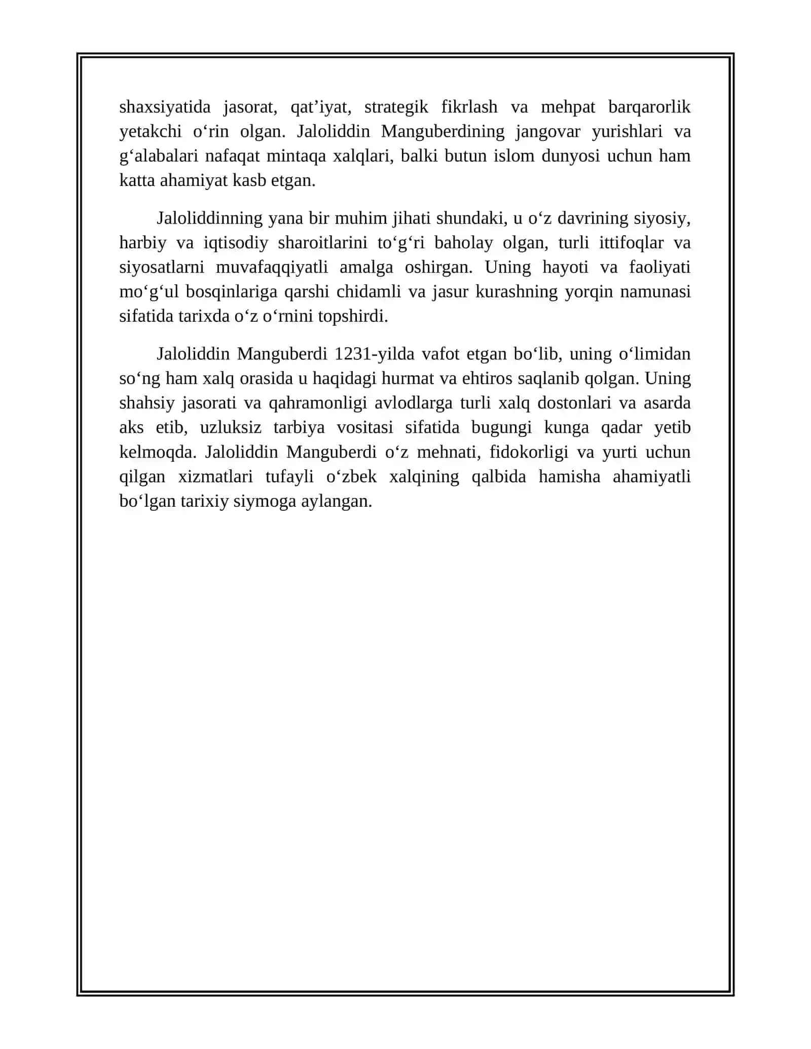 JALOLIDDIN MANGUBERDI —VATAN HIMOYACHISI 4