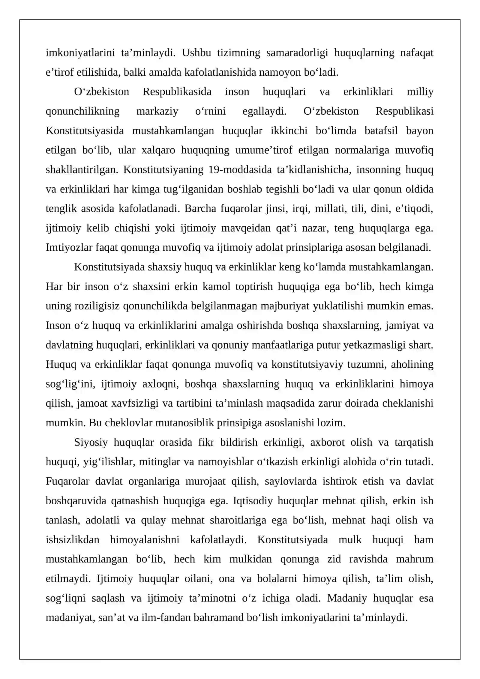 Inson huquqlari va erkinliklarining konstitutsiyaviy kafolatlari 4