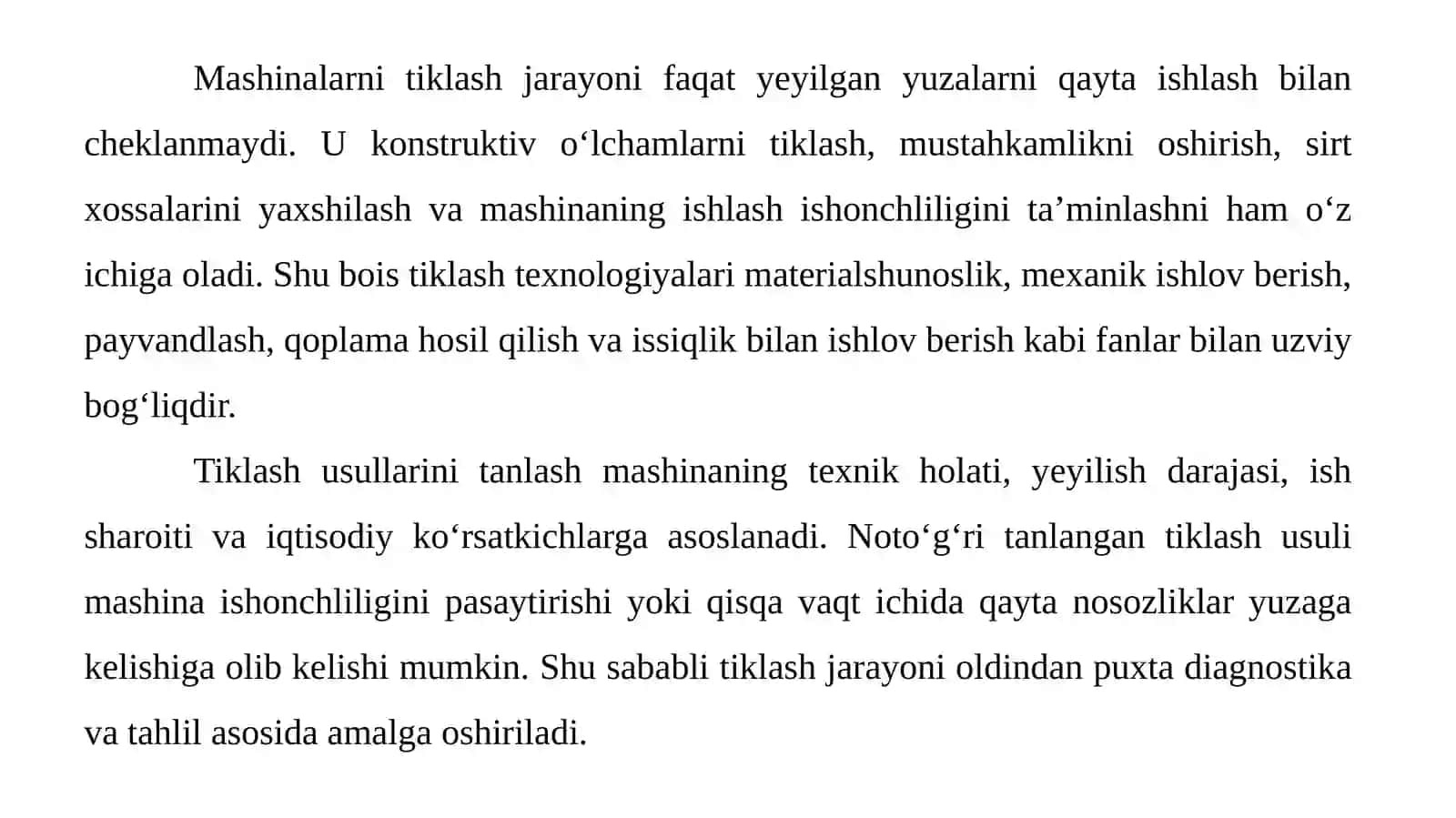Tiklash va almashtirish qarorlarini qabul qilishda iqtisodiy mezonlar 4
