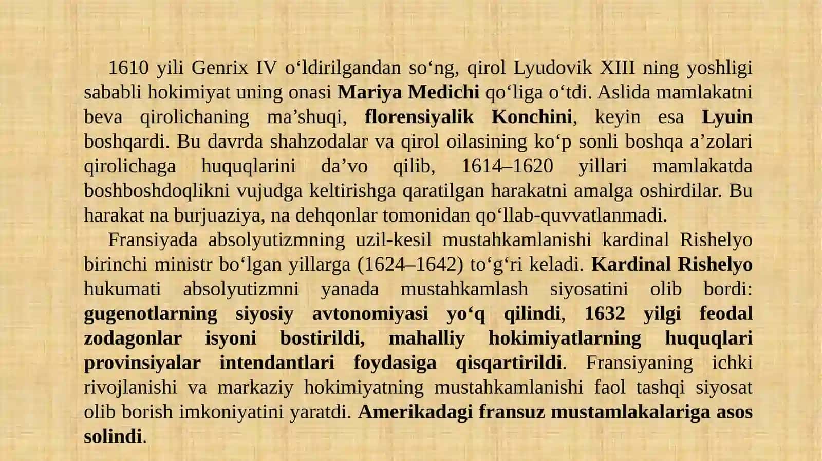 Fransiya yangi davrda: tarixiy rivojlanishning asosiy voqealari va jarayonlari 4