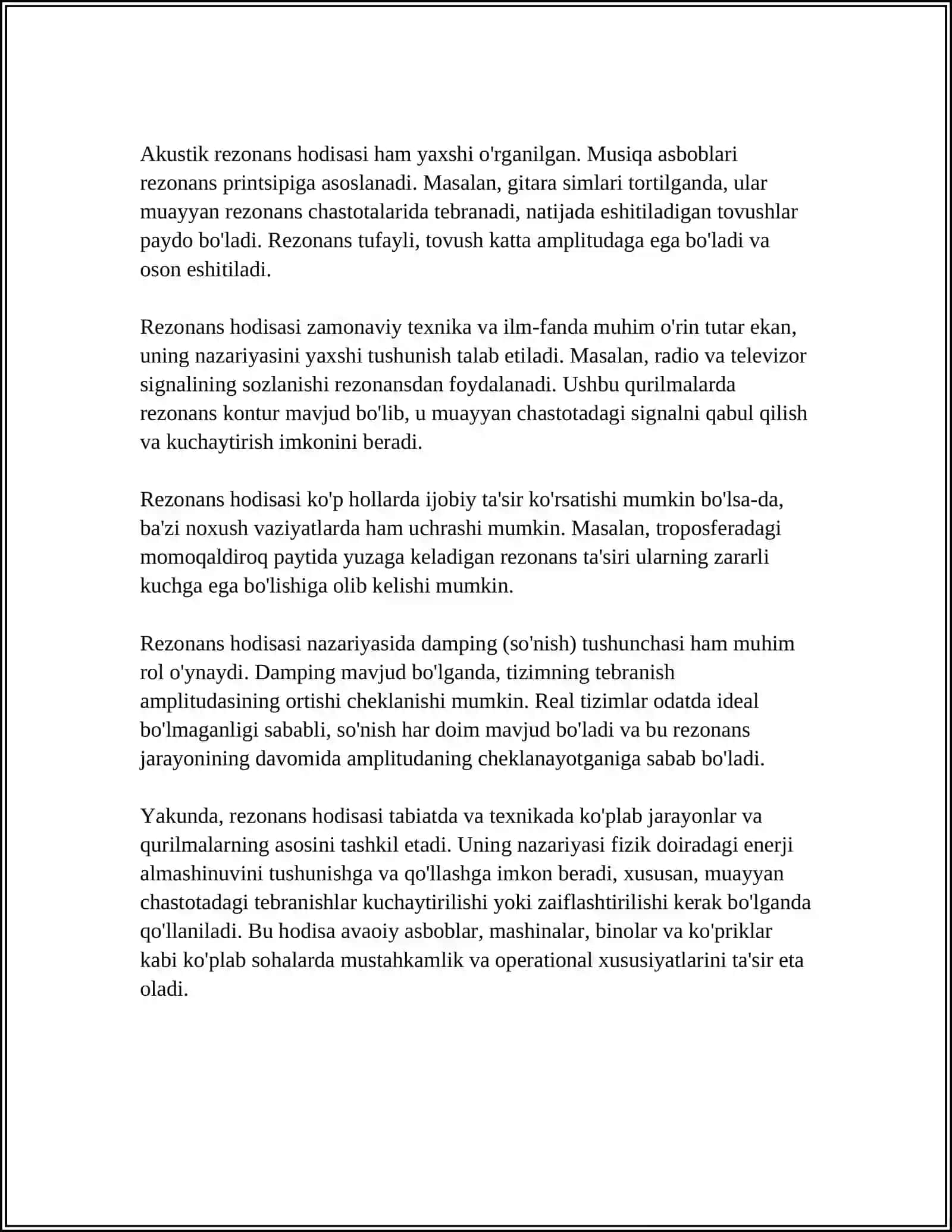 ÖZGARUVCHAN TOK ZANJIRIDAGI REZONANS HODISALARI 4