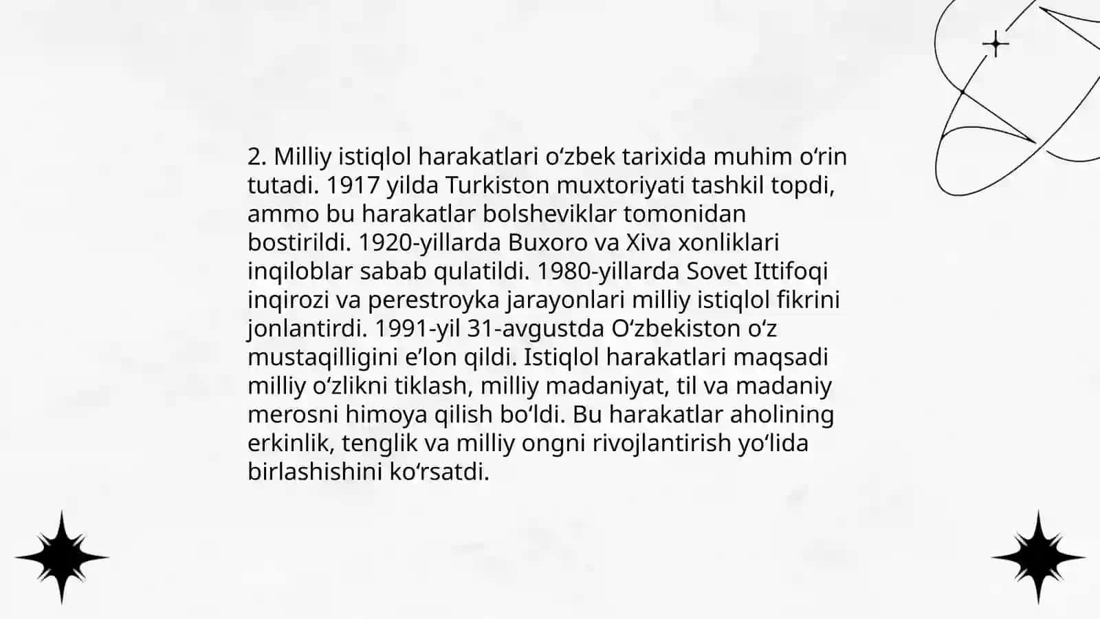 O‘zbekistonda mustaqillik asoslarining asosiy g‘oyalari 4