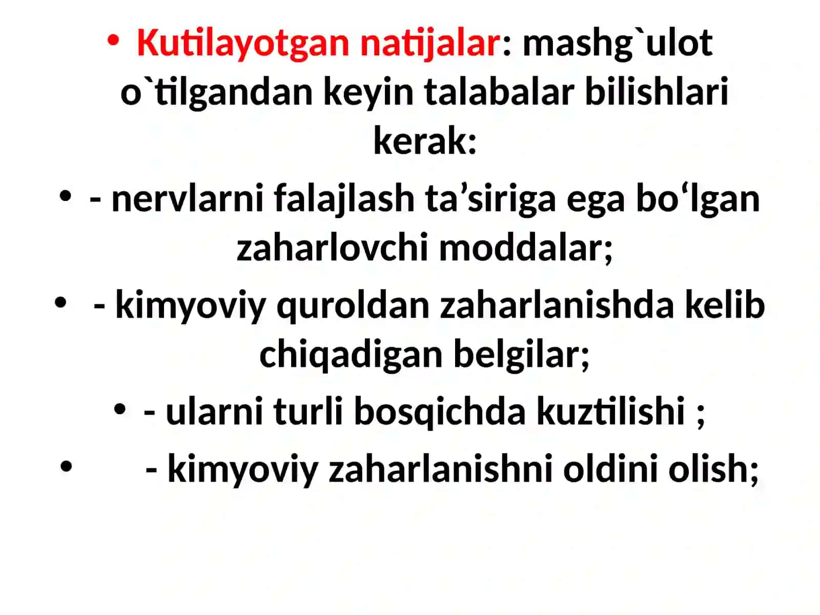 JANGOVARZAXARLOVCHI KIMYOVIY MODDALARNING (ZKM) KLINIK (TOKSIKOLOGIK) TASNIFI VA TA`SIR MEXANIZMI 4