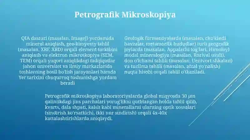 Geologiya va geomorfologiya fanlarida qoʼllaniladigan tadqiqot uslublarni taxlil qilish 4