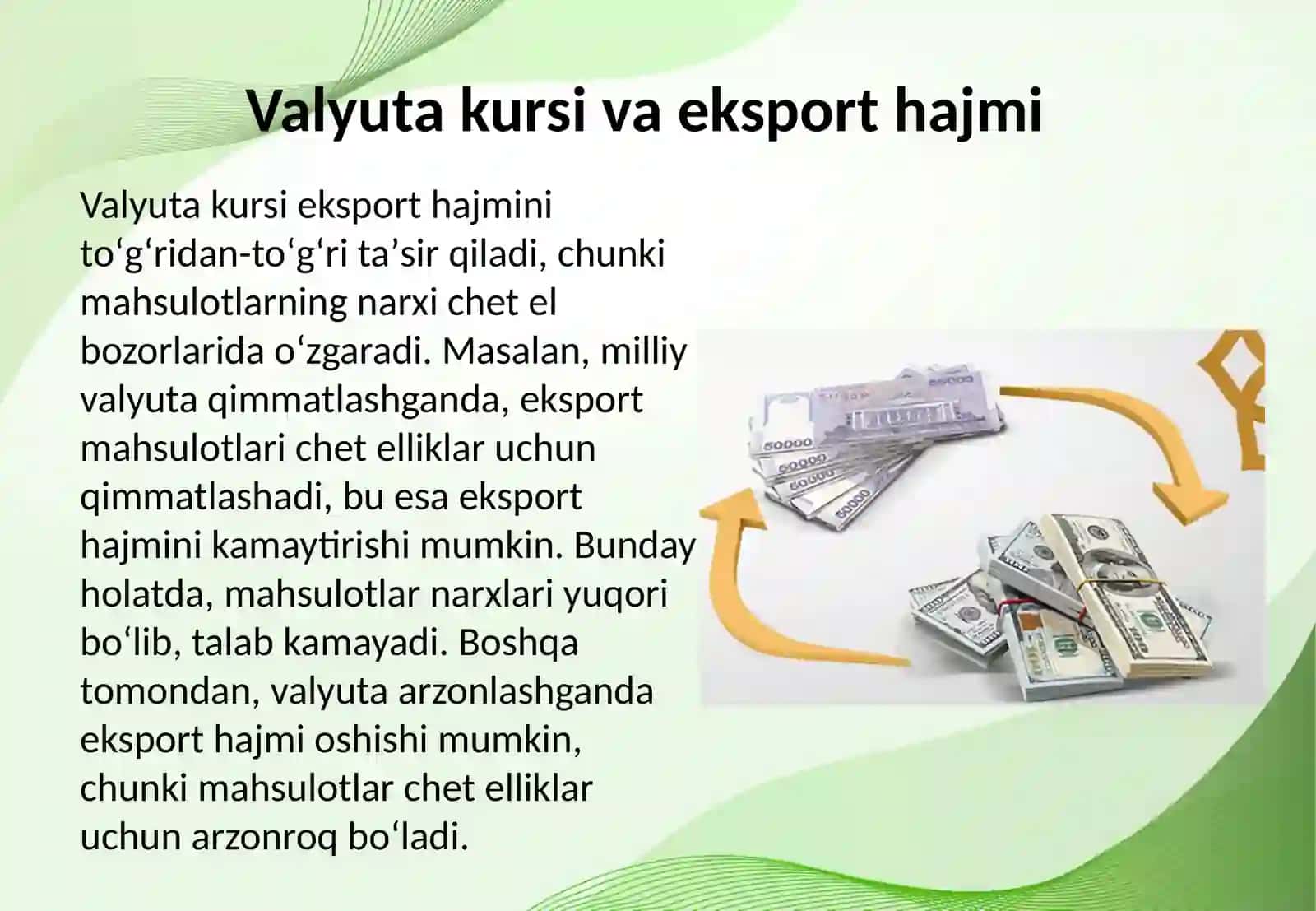 Valyutakursining eksport import hajmiga taʼsirni tahlil qilish 4