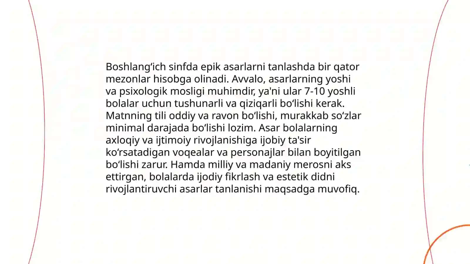 Epik asarlar ishlab chiqish metodikasi 4