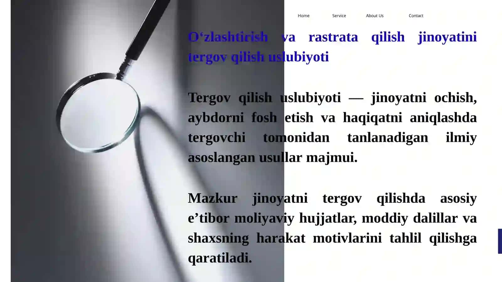O‘zlashtirish va strata taqilish jinoyatini tergov qilish uslubi yo‘nalishi 4