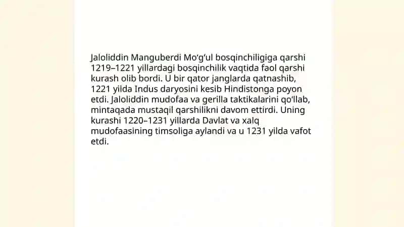 Jaloliddin Manguberdi - Vatan himoyachisi 4
